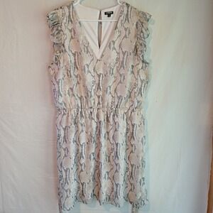 Express Size‎ XL Dress Snake Skin Print With Gold Thread And Cloth Belt